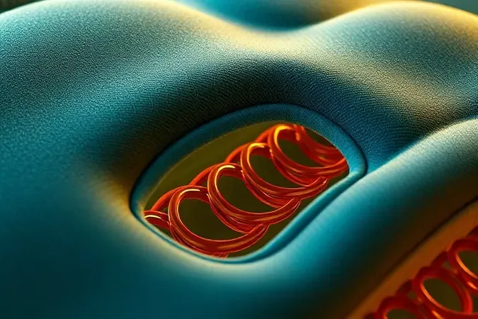 Detalhes conceituais em 3D das camadas internas e texturas de um colchão de alta qualidade e durabilidade.