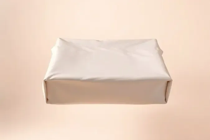 Lençol de elástico dobrado de forma impecável e organizada em um ambiente minimalista.