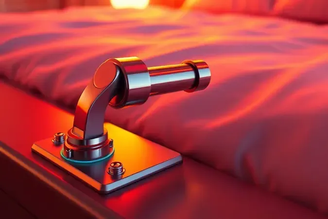 Manivela mecânica de cama hospitalar manual em renderização 3D estilizada e colorida.