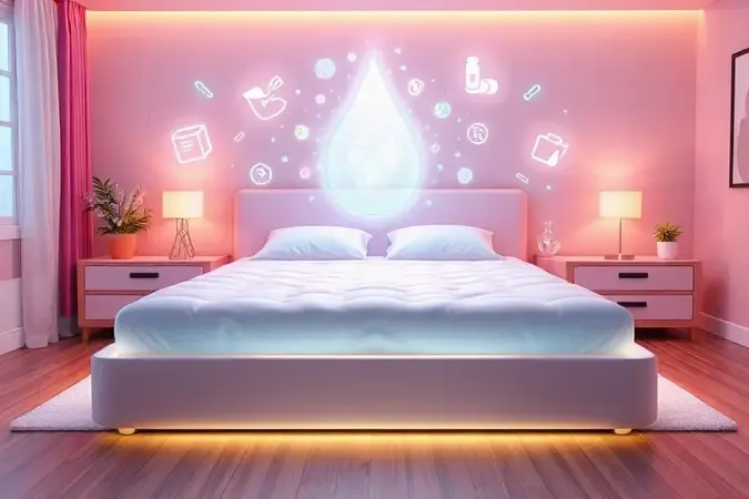 Ilustração 3D sobre manutenção e cuidados para aumentar a durabilidade da cama box.