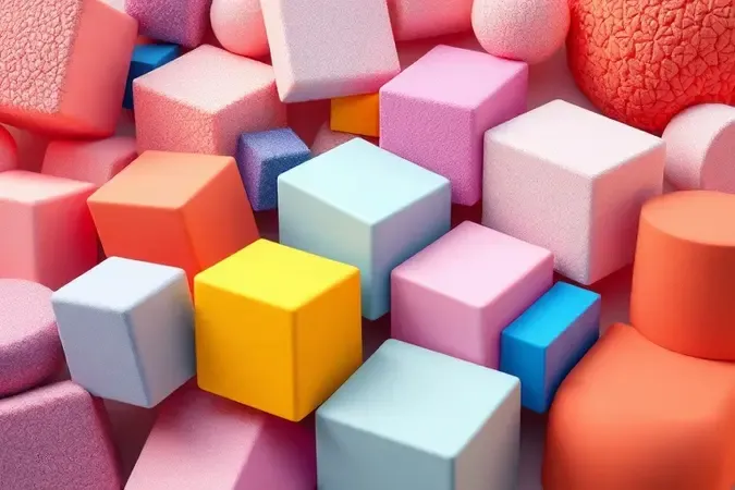 Visualização 3D abstrata comparando diferentes densidades de materiais e texturas para suporte de peso em colchões.