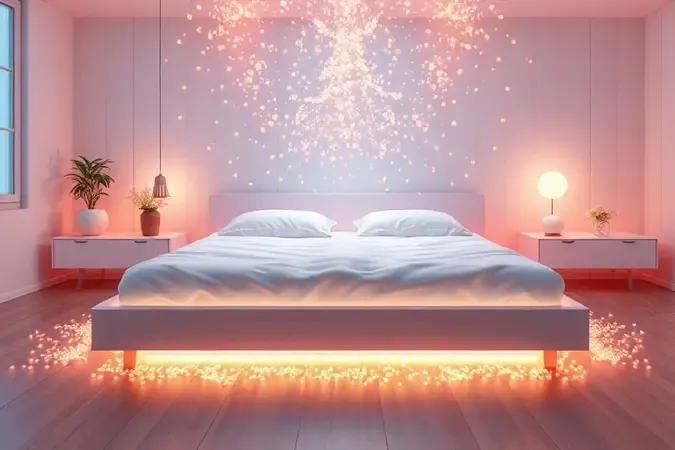 Ambiente de quarto iluminado pelo sol simbolizando a limpeza e a conservação de longo prazo de uma cama.