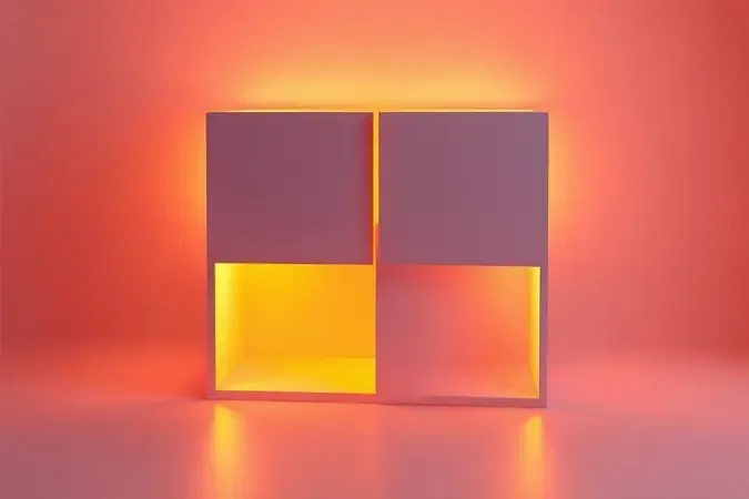 Composição abstrata em 3D comparando dois tipos de estruturas de base de cama modular.