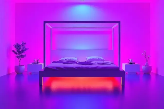 Representação conceitual em 3D da estrutura de uma cama box moderna e minimalista com iluminação suave.