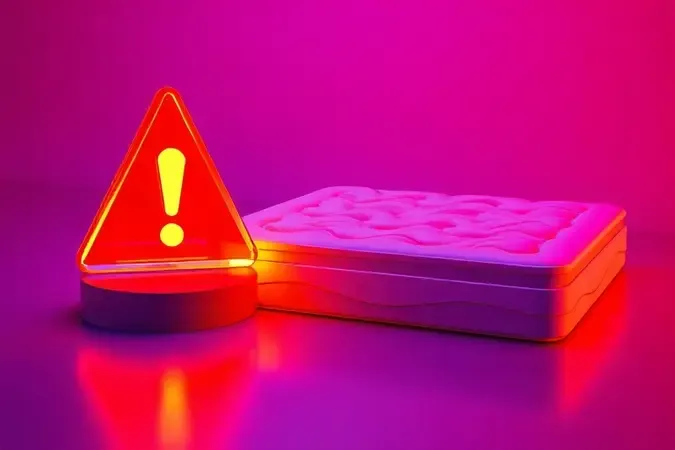 Ilustração 3D abstrata simbolizando erros e alertas ao escolher um colchão para problemas de coluna.