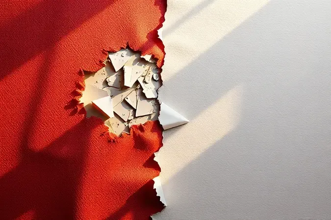 Comparação visual entre tecido de cabeceira danificado e preservado em estilo conceitual 3D moderno.