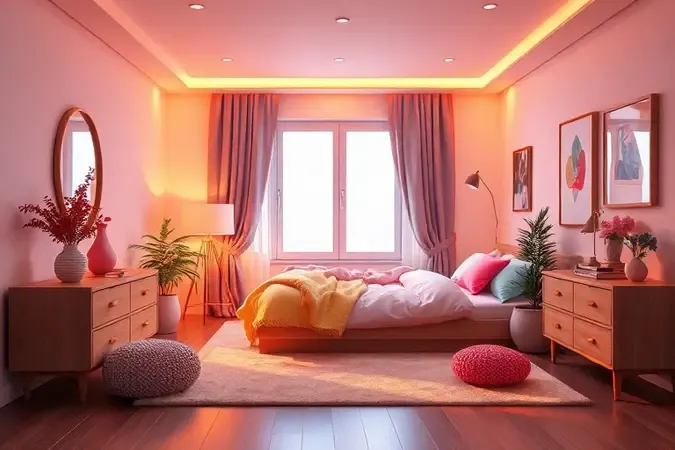 Ilustração 3D de um ambiente de quarto moderno destacando o conforto e design da cama box.