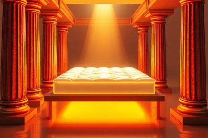 Ilustração 3D conceitual mostrando a estrutura de suporte de uma cama box garantindo durabilidade e estabilidade.
