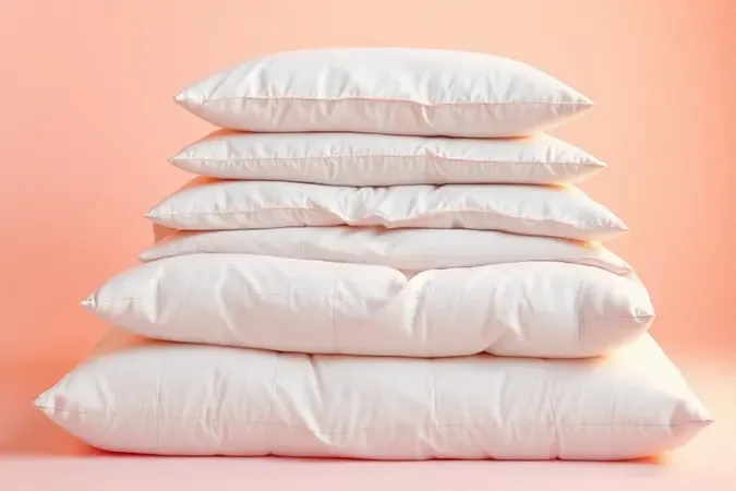 Pilha de lençóis e travesseiros macios e dobrados para uma cama perfeita.