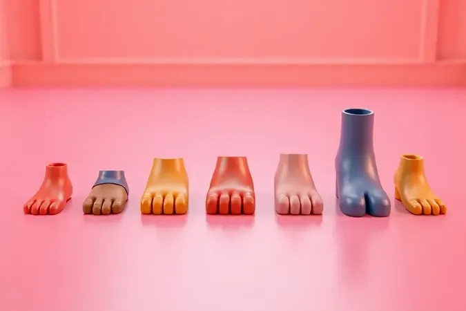 Pés de cama box em diferentes alturas organizados por tamanho de forma vibrante para comparação de kits.