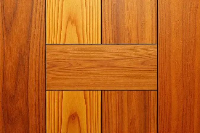 Close-up artístico de diferentes texturas de madeira e acabamentos de móveis em renderização 3D de alta qualidade.