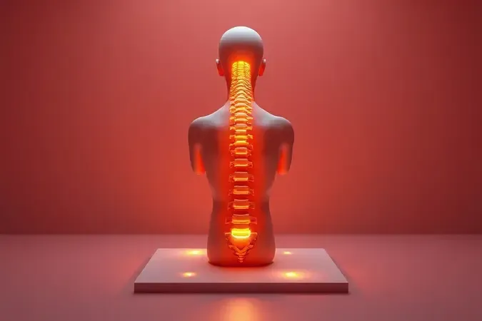 Visualização abstrata de alinhamento da coluna vertebral em um colchão ergonômico.