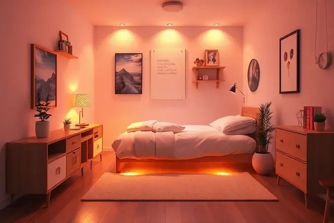 Renderização 3D de um quarto pequeno e organizado, mostrando como a cama twin otimiza o espaço lateral.