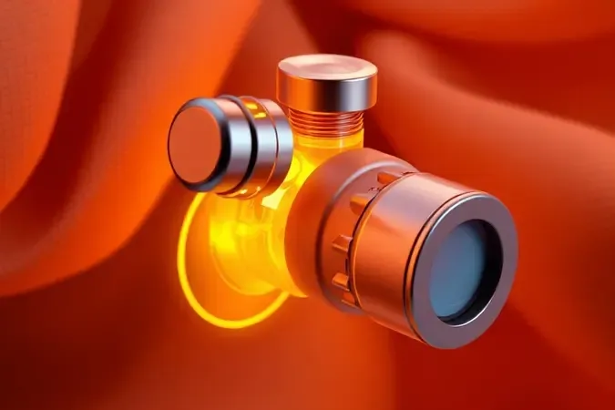 Close-up em 3D de uma válvula de segurança de colchão inflável estilizada com iluminação suave e moderna.