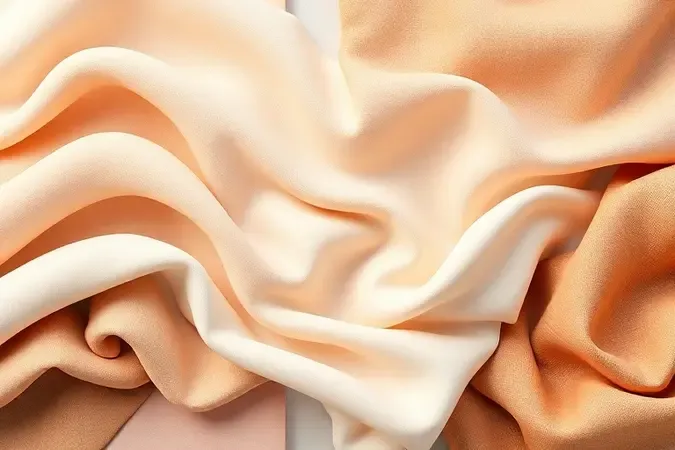 Diferentes texturas e amostras de tecidos para roupa de cama em uma composição conceitual 3D.