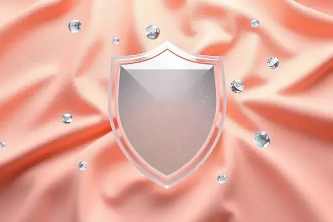 Ilustração conceitual de uma camada de proteção invisível sobre o tecido do colchão repelindo impurezas para um sono saudável.