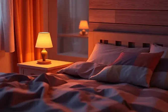 Cena aconchegante de serviço de abertura de cama com luz de abajur quente e lençol levemente dobrado em estilo 3D.