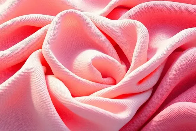 Texturas conceituais de tecidos suaves e macios em um arranjo artístico 3D colorido.