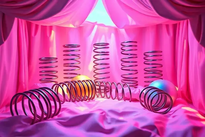 Renderização 3D artística mostrando o conceito de molas internas de um colchão de forma abstrata.
