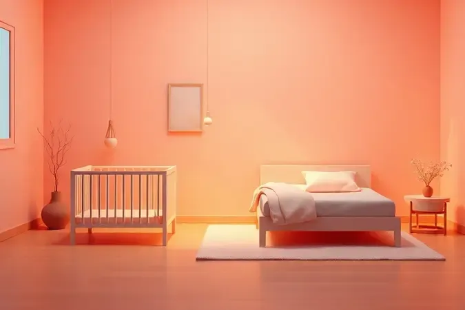 Representação conceitual da transição segura do berço para a primeira cama infantil em um ambiente lúdico.