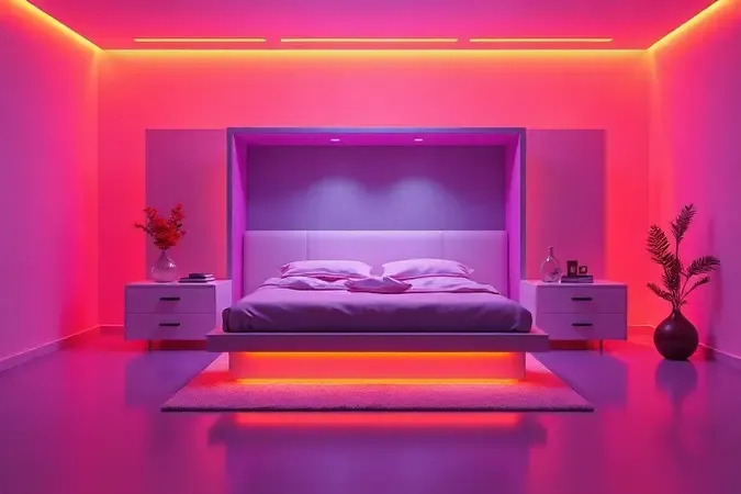 Representação visual estilizada de uma cama box conjugada destacando sua estrutura única e compacta em um ambiente moderno.