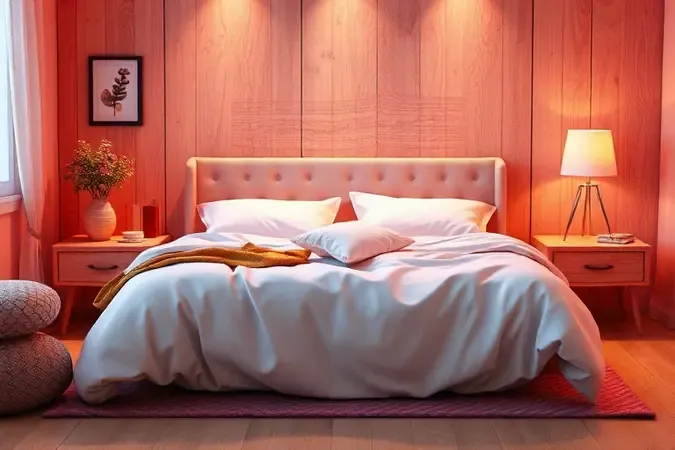 Quarto moderno e colorido demonstrando a versatilidade e o conforto de uma cama meio casal.